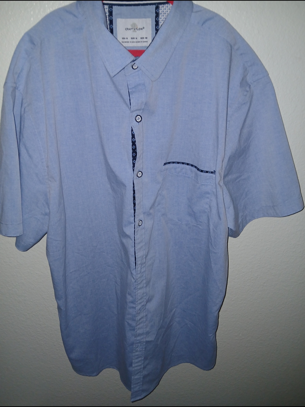 Light Blue Short Sleeve Button-Up Shirt